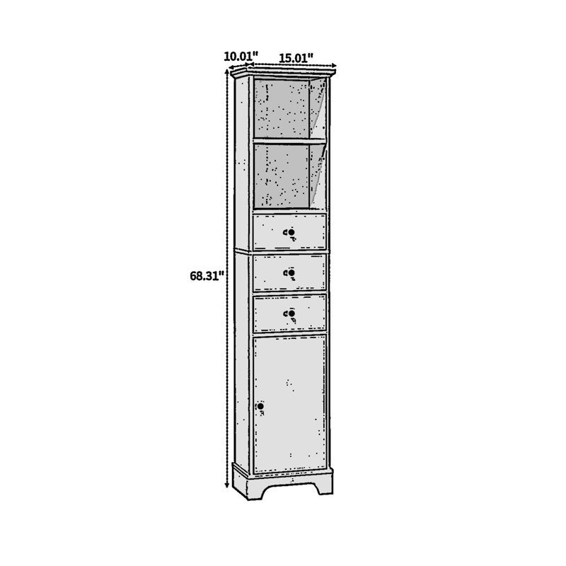 Rangement pour salle de bain Uayersville, Blanc