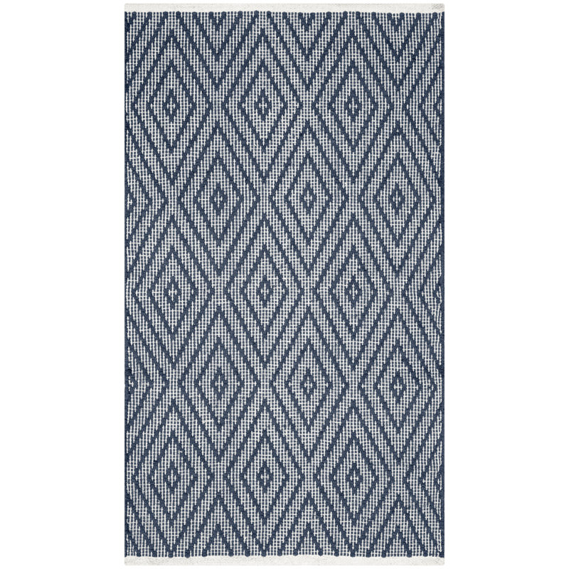 Tapis en coton tissé à la main Akihisa, Rectangle 3 pi x 5 pi