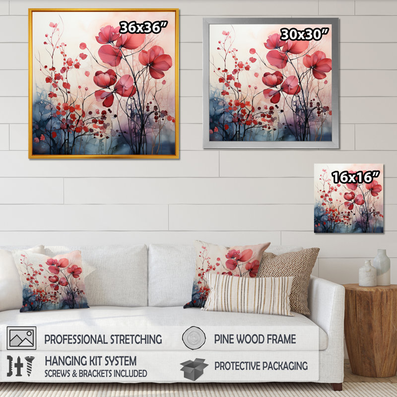 «Leaves Charm In Moody Overcast», art mural sur toile, H 24 po x l 24 po x P 1 po, Cadre naturel flottant