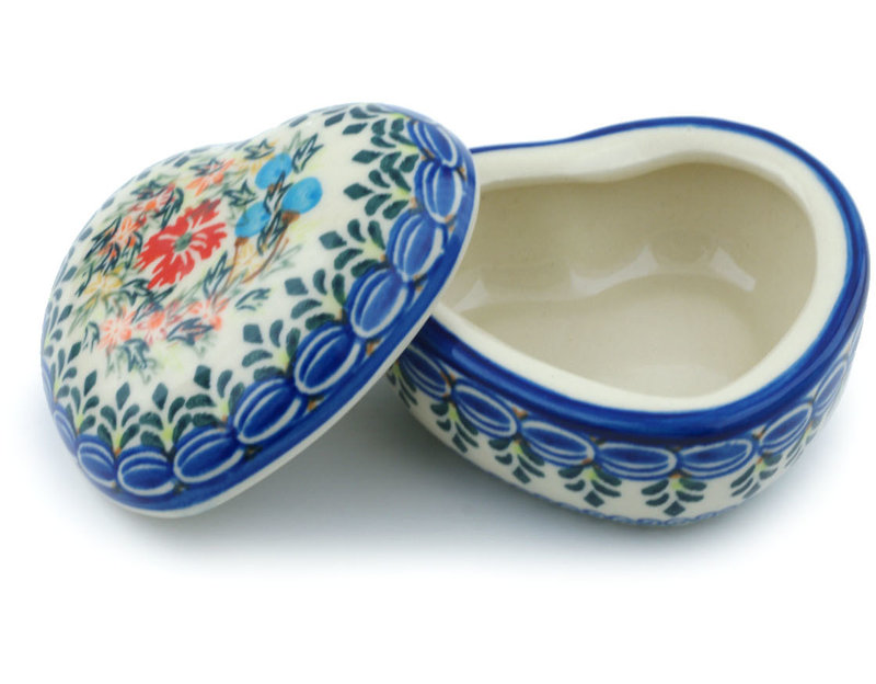 Pot de rangement en bleuet et papillons 0,16 qt en céramique