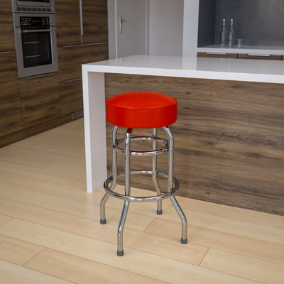 Piya Double Ring Chrome Barstool