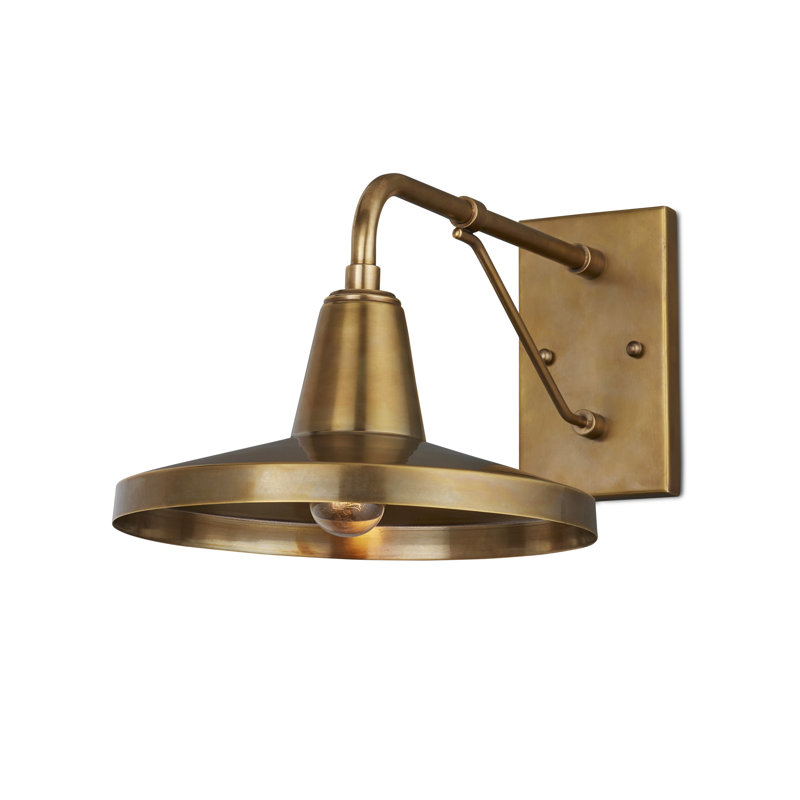 Mariner 1 - Light Outdoor Armed Sconce, Antique Brass