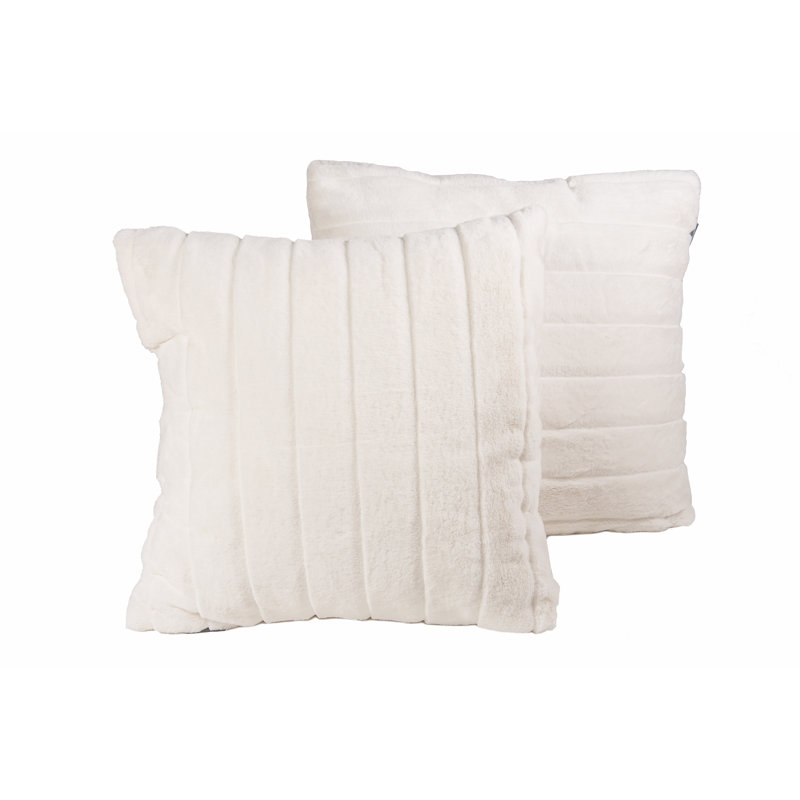  Faux Fur Throw Pillow, Off White