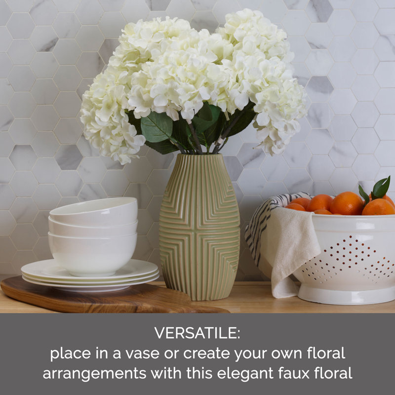 Elements Artificial Hydrangeas, 6 Piece, 18 Inch