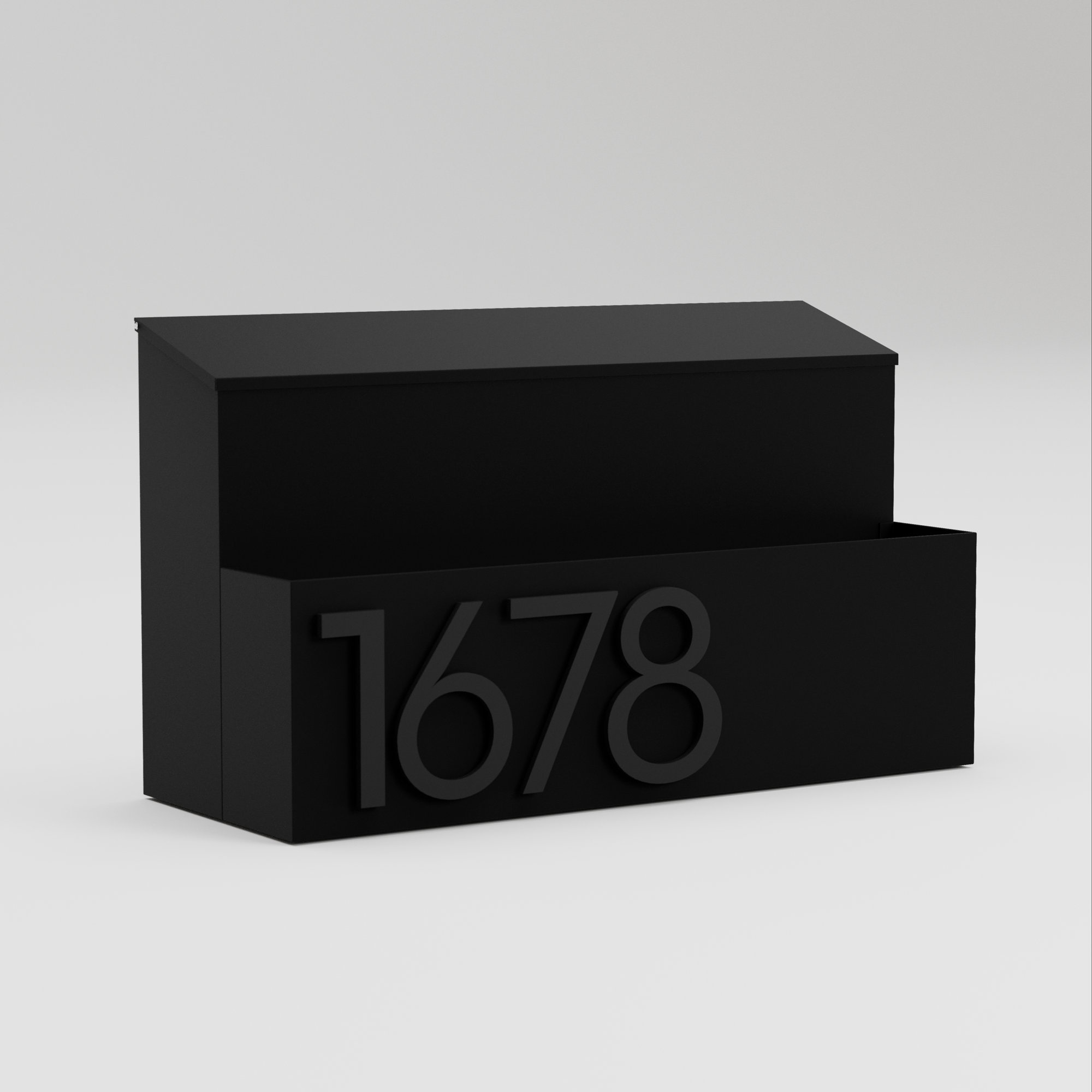 The Garden Wall Mounted Steel Mailbox, Yes, Black, Black