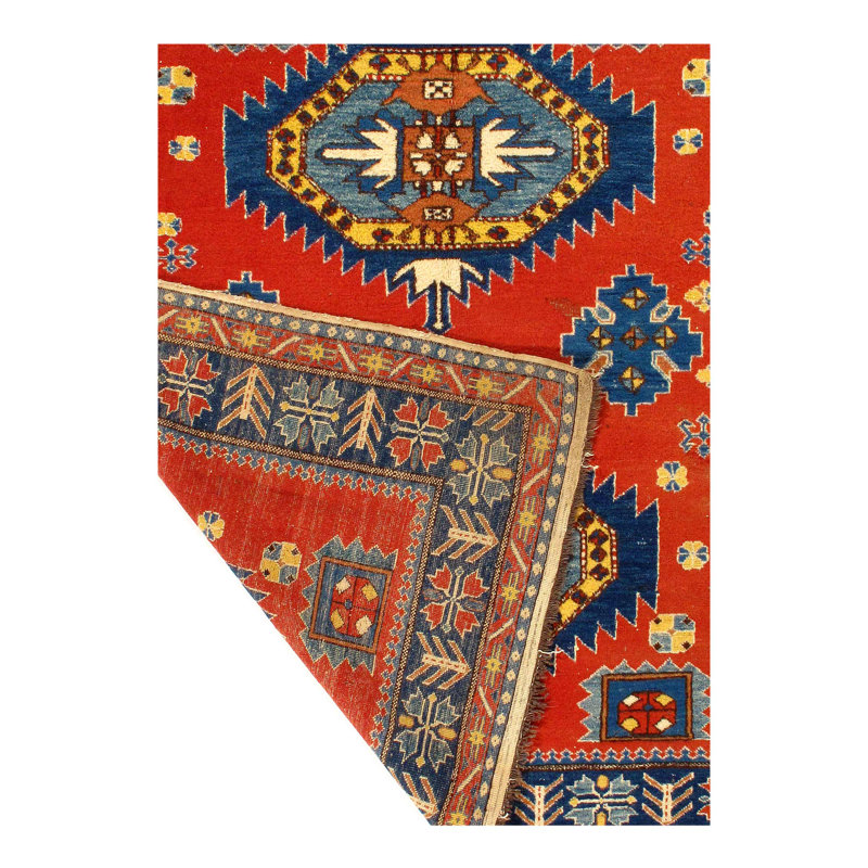 Turkish Wool Southwestern Area Rug in Red
