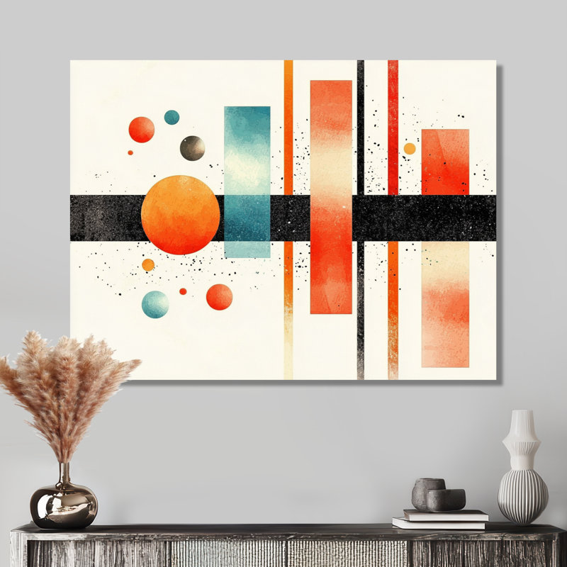 Rectangle dynamique, équilibre géométrique I - décoration murale géométrique en métal, impression moderne sur métal