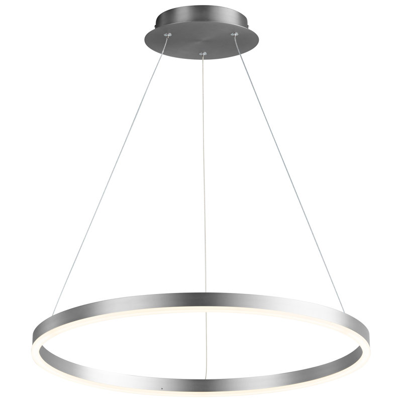 Amaru Dimmable Geometric Chandelier, 97.25" H x 23.5" W x 23.5" D, Satin Nickel