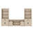 Laziza Farmhouse Entertainment Center With Bookshelf For Tvs Up To 75",Mid Century Modern TV Stand With 73"H Tall 5-Tier Bookcase With Open Storage And Barn Doors For Living Room,Bedroom,-123627540-123627538