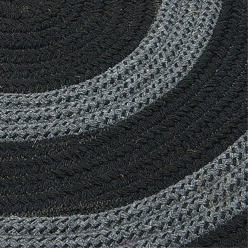 Van Cleef Hand-Woven Black Area Rug, Oval 2' x 3'