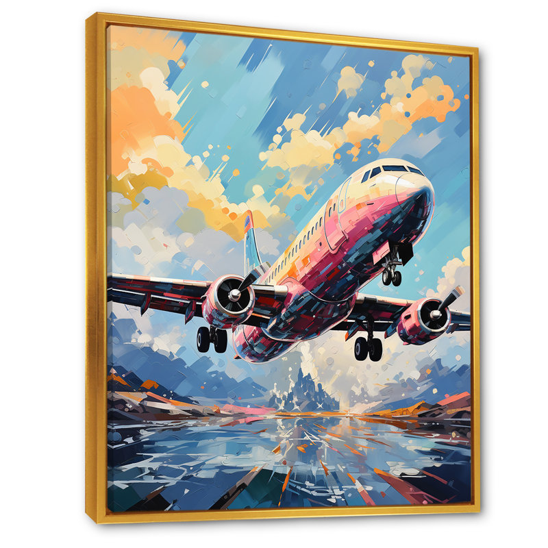 Pop Art Skyward Bound Plane, Cadre flottant doré, H 40 po x l 30 po x P 1,5 po