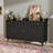 63" Sideboard Buffet, Modern 4 Doors Credenza Storage Cabinets with Adjustable Shelves