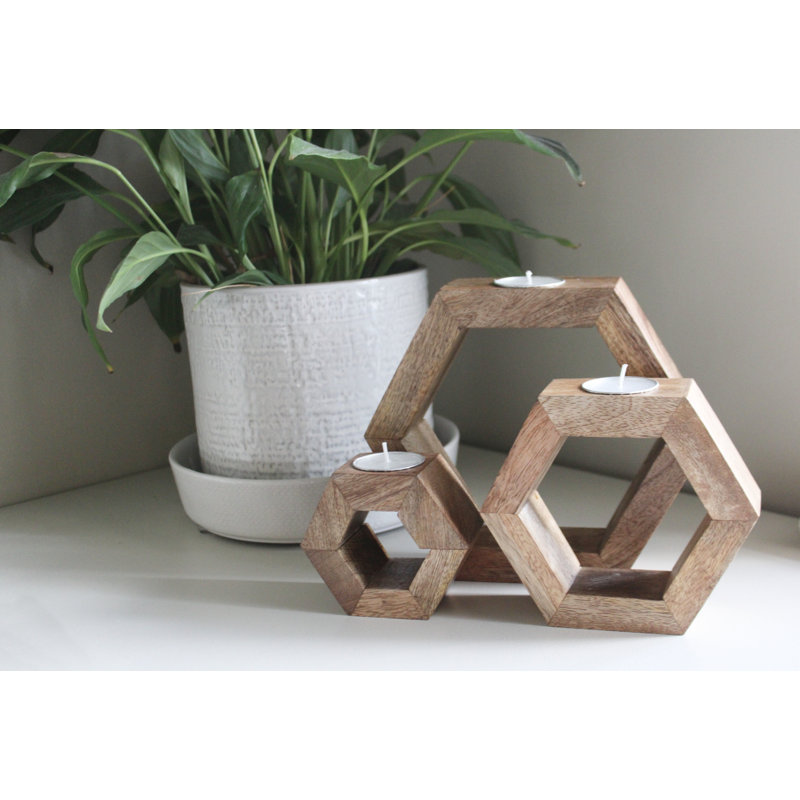 Wood Tabletop Tealight Holder