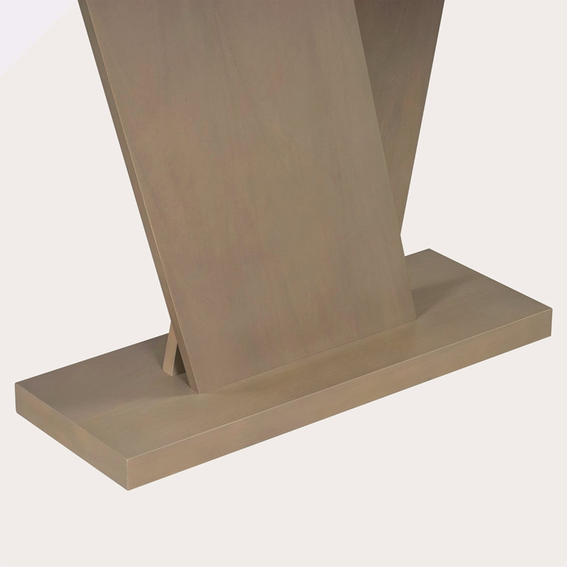 Console Mirod avec placage naturel avec base en V pour une polyvalence classique, parfaite pour exposer vos articles préférés Assemblage facile