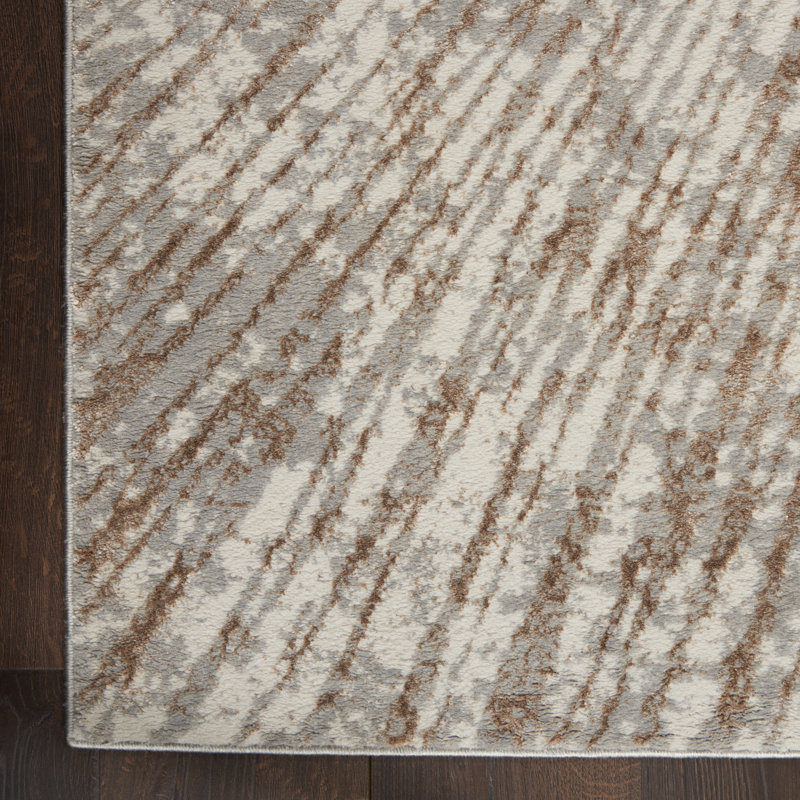 Karlie Abstract Gray Area Rug, Rectangle 9' x 12'