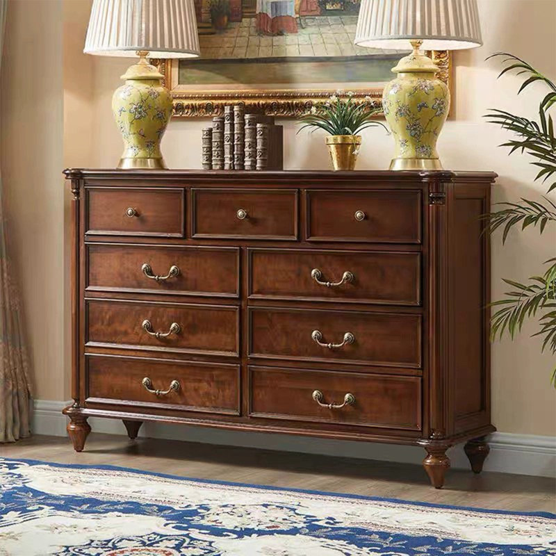 Nut-brown Solid Wood Rectangular Dressers & Chests