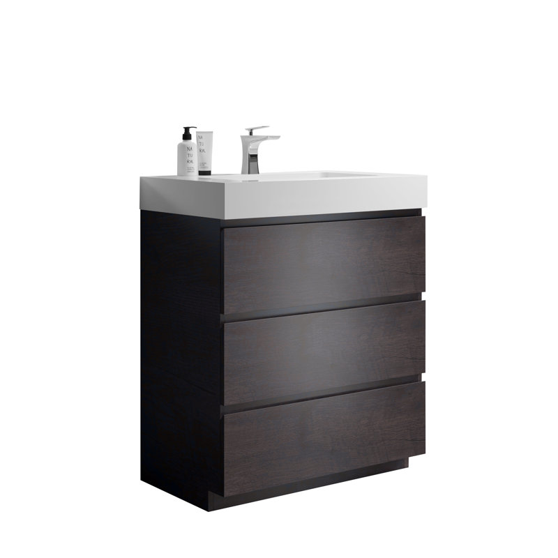 Meuble-lavabo autoportant avec grand lavabo et rangement