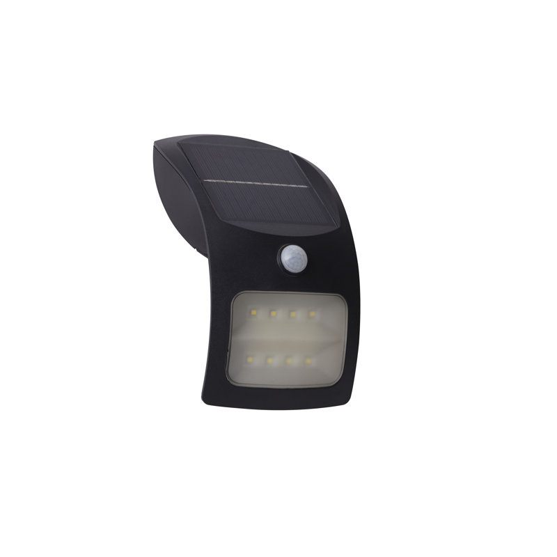 Imel Black 20cm H Solar Powered Integrated LED Outdoor Flush Mount with Dusk to Dawn
