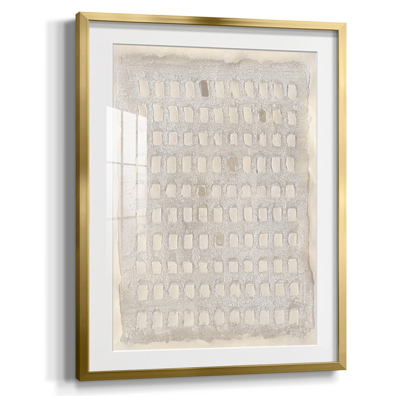 Pearl Punch Card I, Gold Framed Paper, White