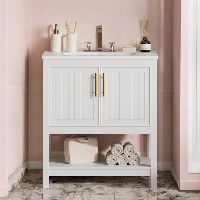 29.9'' Single Bathroom Vanity with Top, White