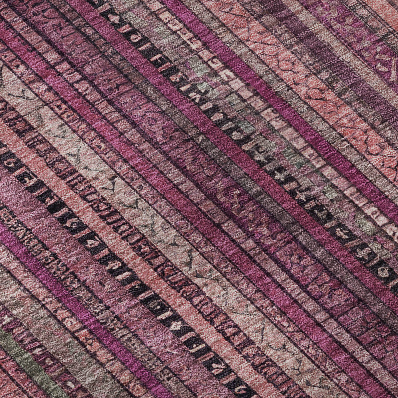 Tapis à rayures Baford AMF1654 lavable à la machine de qualité supérieure, Tapis de couloir 2 pi 3 po x 7 pi 6 po