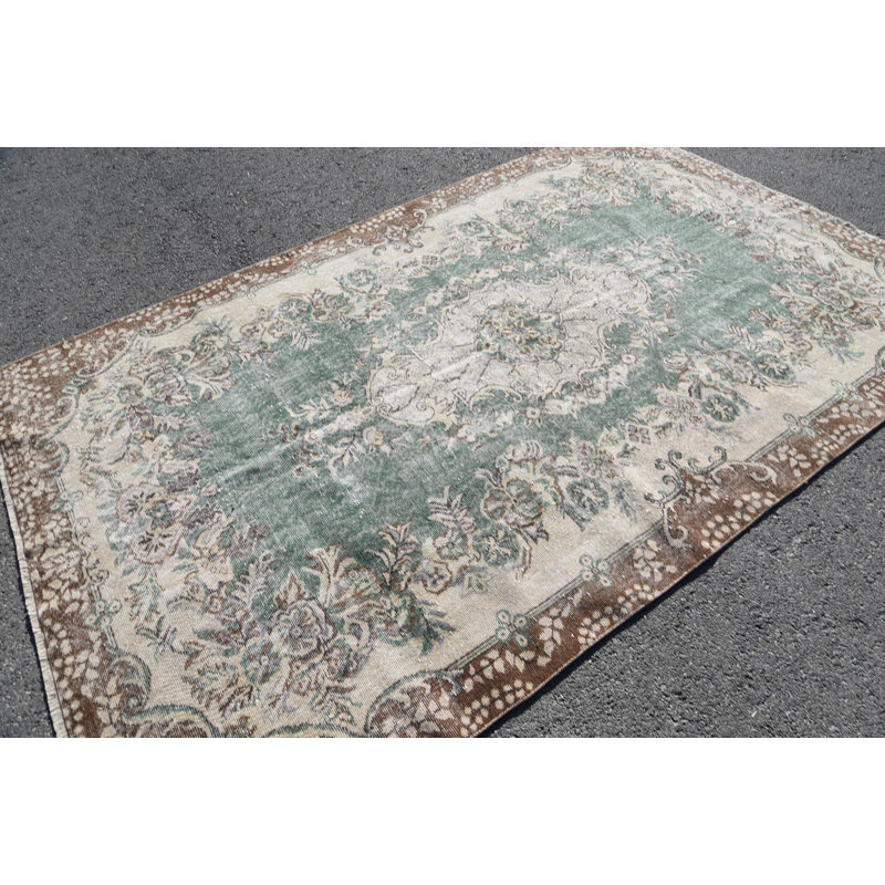 Tapis neutres, tapis marocains verts, grand tapis 6 pi x 9,5 pi, tapis rétro, tapis de luxe, tapis turc