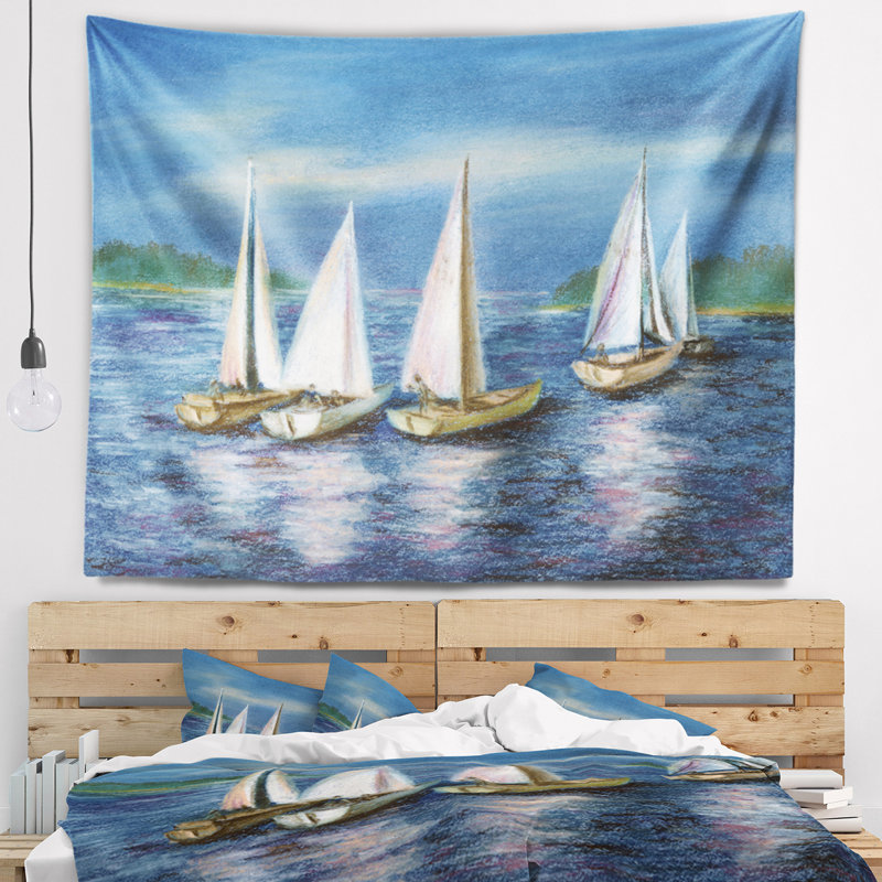 Seascape yachts par obsky sea tapestry, H 32 po x l 39 po