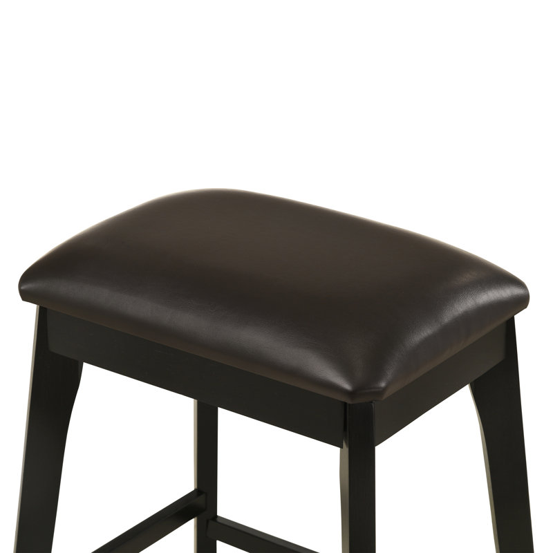 Modern Black 25" Counter Stool with Upholstered Comfort Seat, Brown, Counter Stool (25” Seat Height)