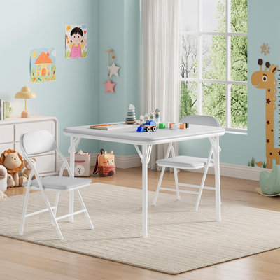 Ensemble 3 pièces de table et chaises pliantes pour enfants - Table et chaises pour enfants, pour salle à manger, garderie ou salle de classe