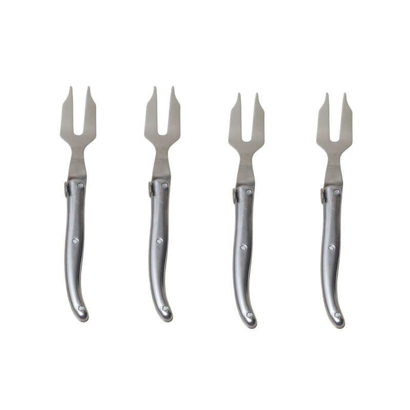 Ensemble de 4 mini fourchettes à fromage Laguiole en acier inoxydable