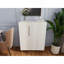 Buffet blanc moderne avec poignées dorées pour la cuisine, organisateur de mobilier de salle à manger