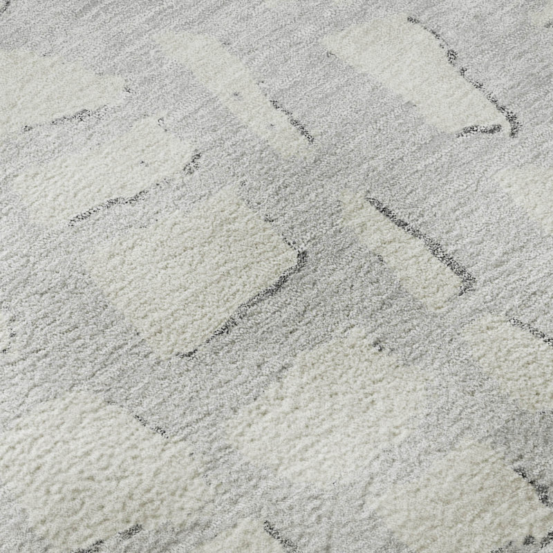 Premium Machine Washable Prisco Silver Rug, Rectangle 1'8" x 2'6"