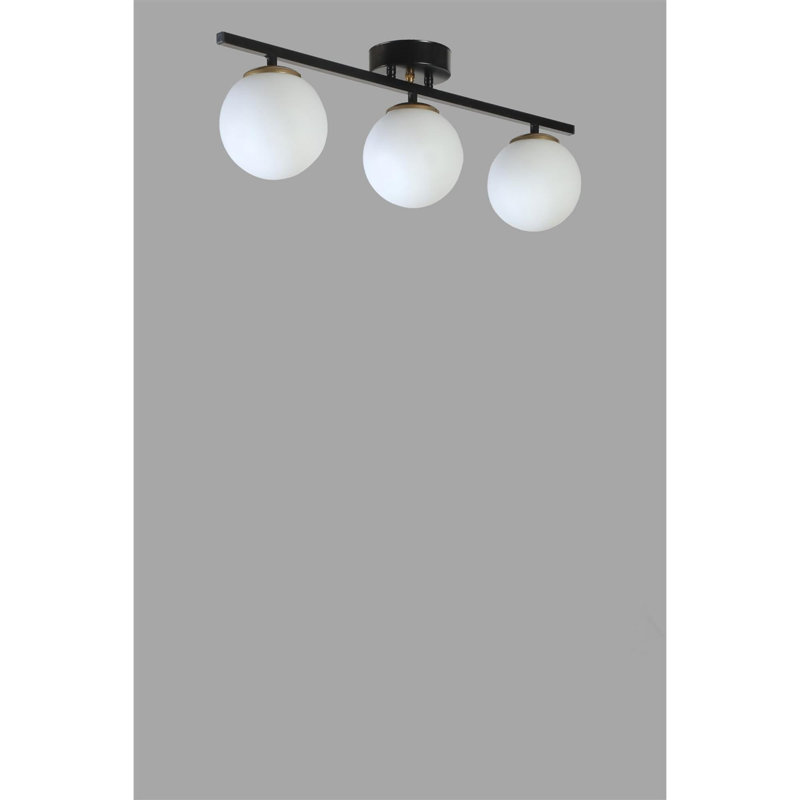 Chandle Flush Mount, Black/White