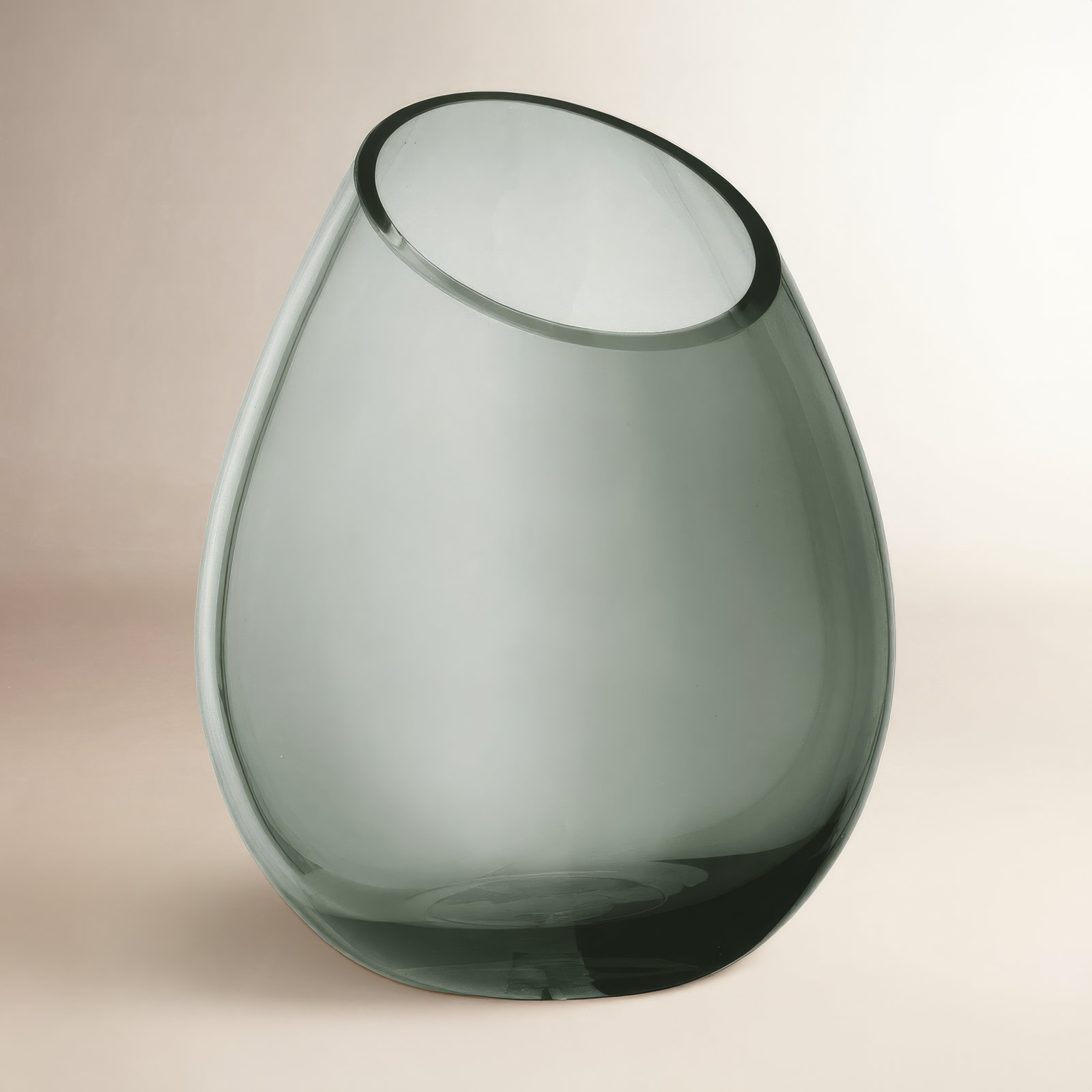 Drop Glass Table Vase, 9.45" H x 7.48" W x 7.48" D, Smoke