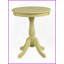 Table basse transitionnelle jaune clair avec piédestal rond 4 pieds, assemblage facile pour le salon