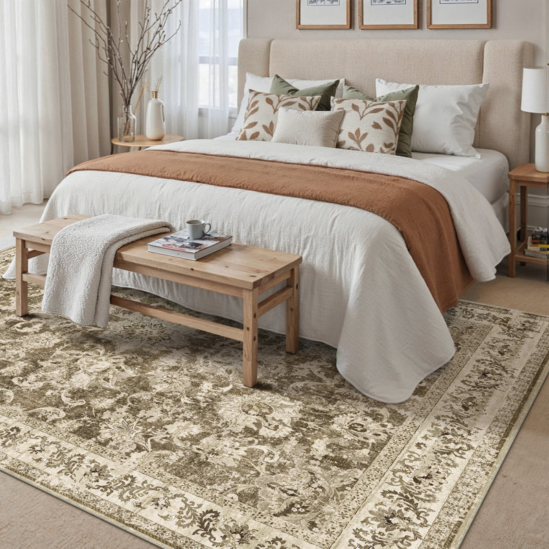 Aurelia Vintage Persian Area Rug With Machine Washable & Non-Slip, Runner 2' x 8'