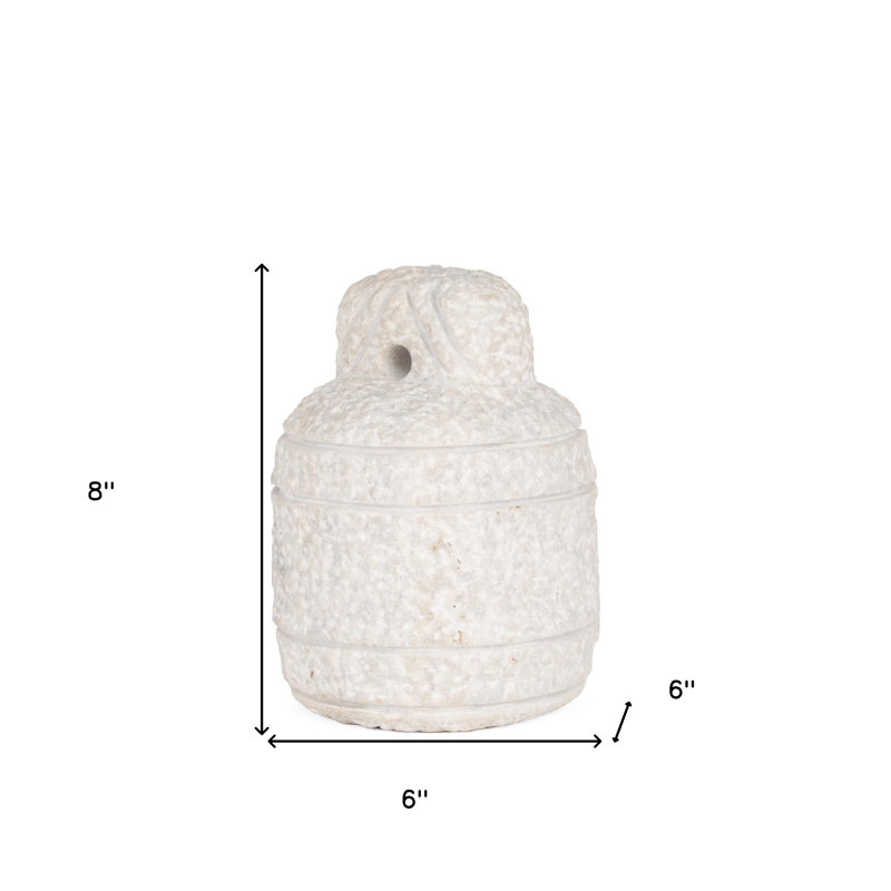 8" White Marble Door Stop