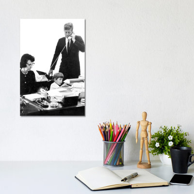 John F Kennedy - Wrapped Canvas Print