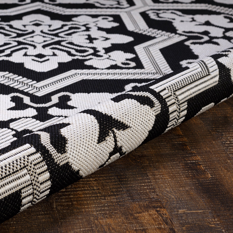 Tapis d'intérieur / extérieur noir Symonds, Rectangle 5 pi 2 po x 7 pi 6 po