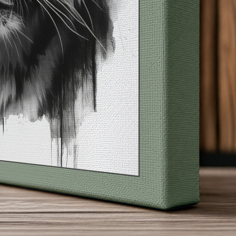 Tiger Gaze Modern - Wrapped Canvas, 18x12 - 45.7 x 30.5 cm, Sage Border