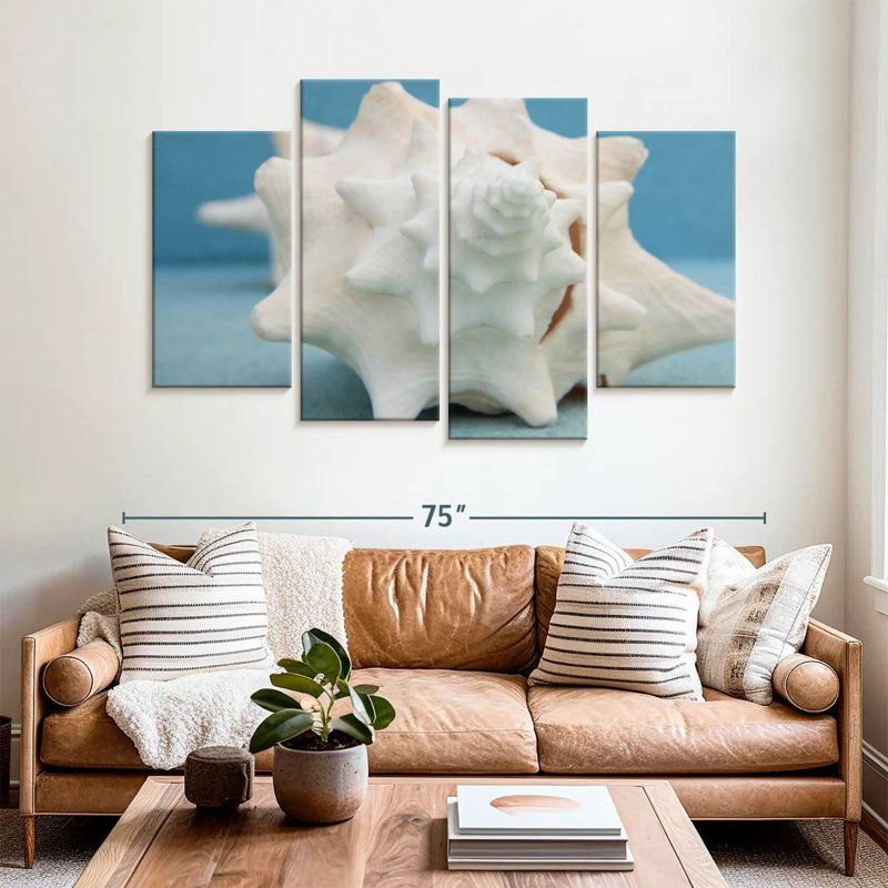 White conch seashell Aletra, H 42 po x l 68 po