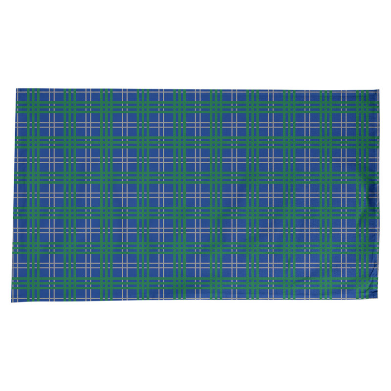 Nappe en mélange de coton à carreaux, Bleu / argenté / vert