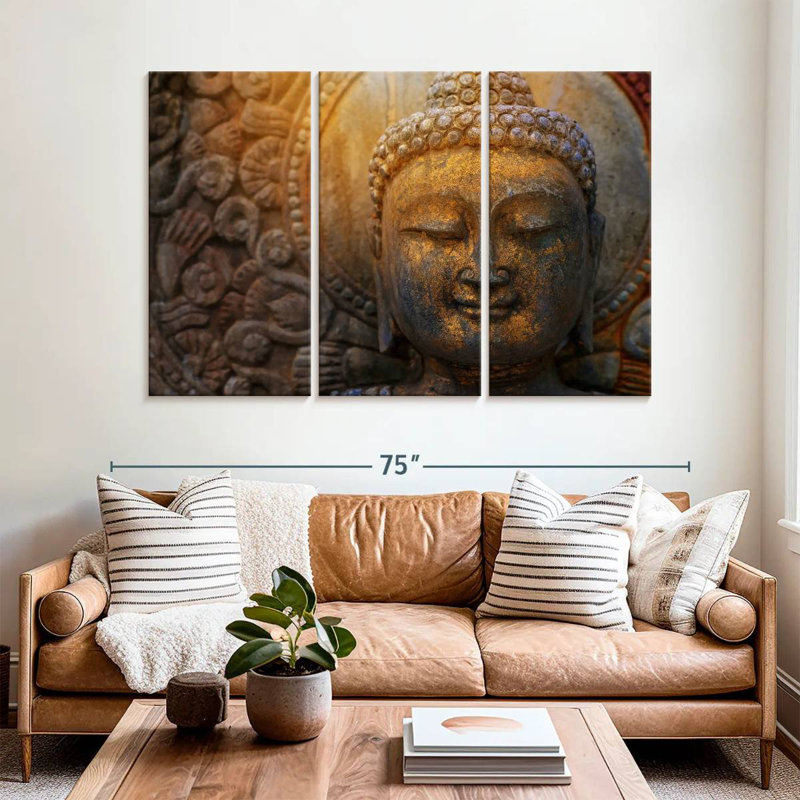 Adella Stone Buddha Statue, 42" H x 65" W