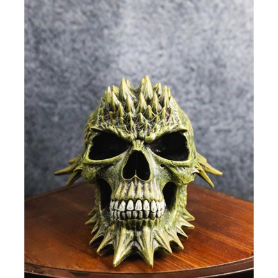 Macabre Eerie Spiked Venomspire Snecko Swamp Skull Decorative Figurine 7.5" L