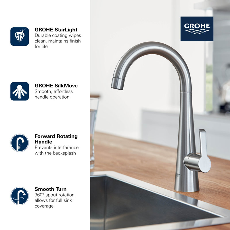 Zedra Single Handle Kitchen Faucet with Accessories, StarLight Chrome