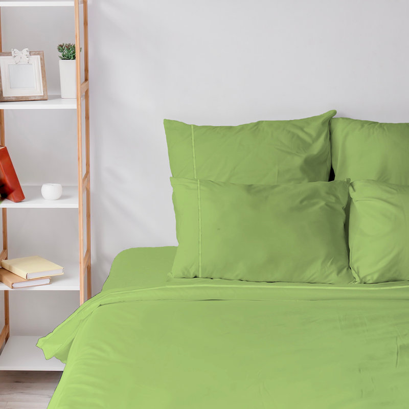 6 Piece Ultra Soft Double Brushed Microfiber Sheet Set, Cooling Sheets with Extra Deep Pockets - Machine Washable, Lime