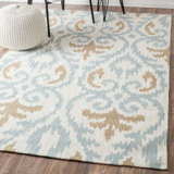 Tapis beige / bleu tufté à la main Rutherford
