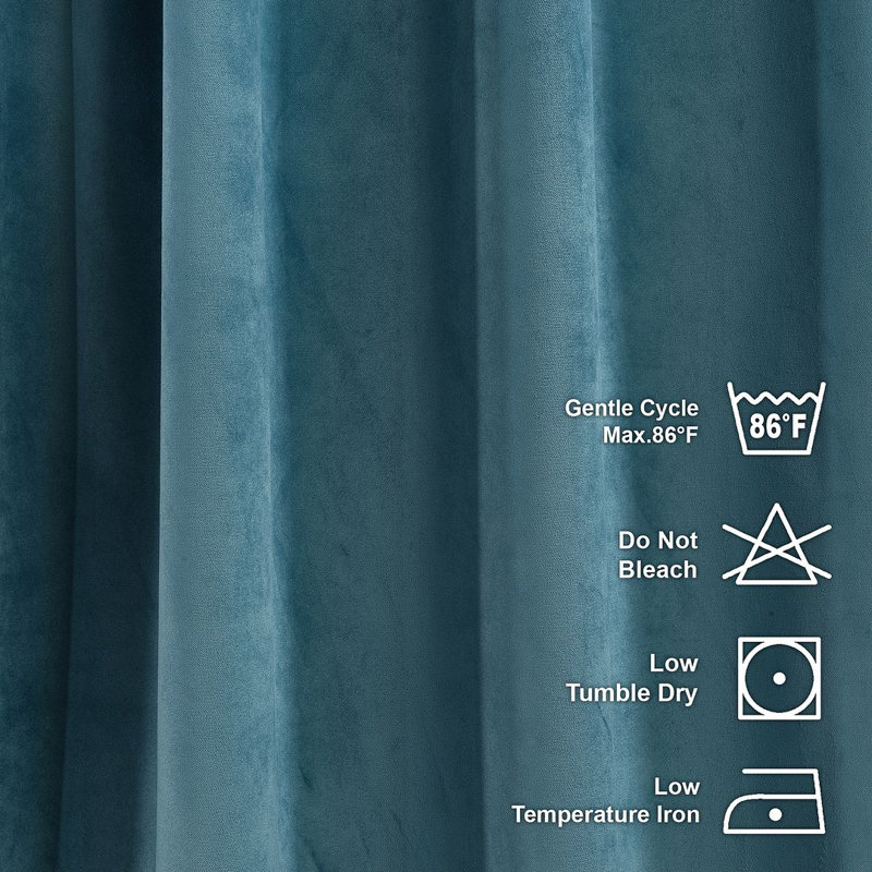 Matte Velvet Square Tablecloth, 132cm W x 264cm L, Azure