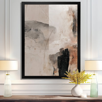 «Black and Grey Brushstroke», reproduction d'art sur toile