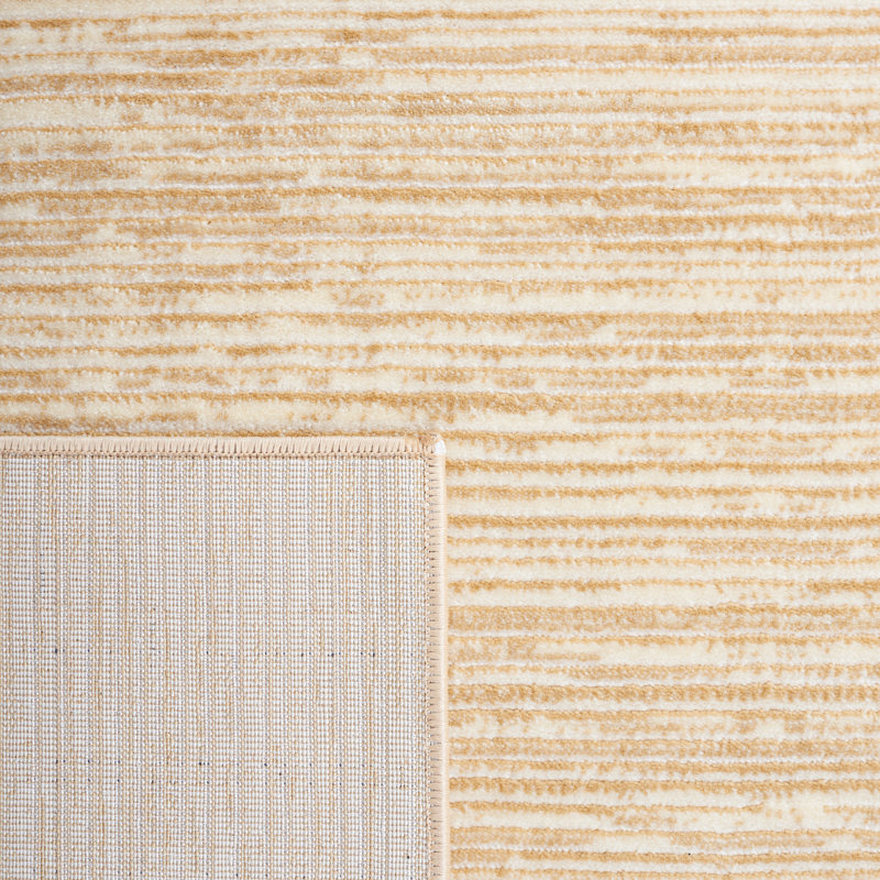 Vision Striped Area Rug In Beige, Runner 66 x 244 cm